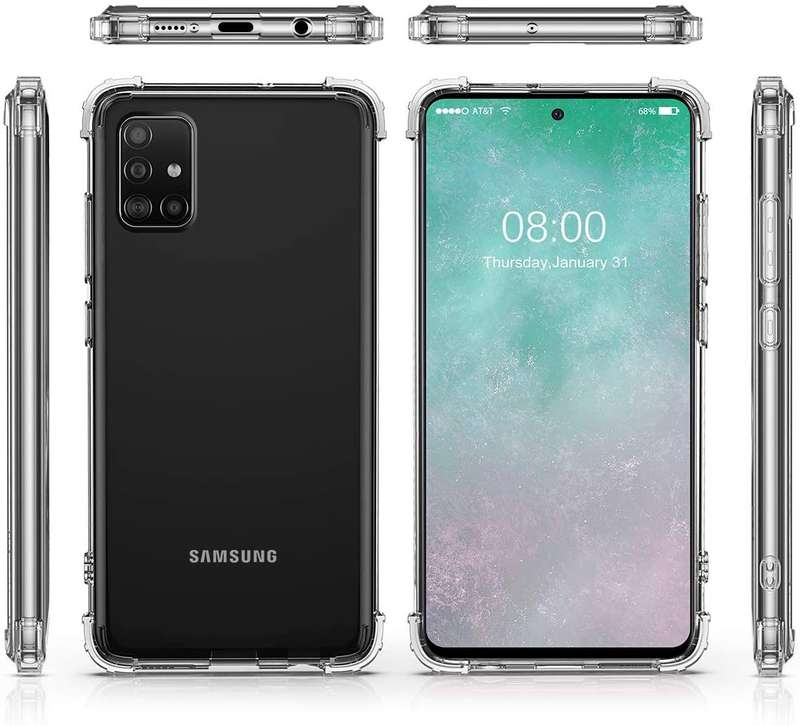 Samsung Galaxy A51 Clear Shock Resistant Armor Cover