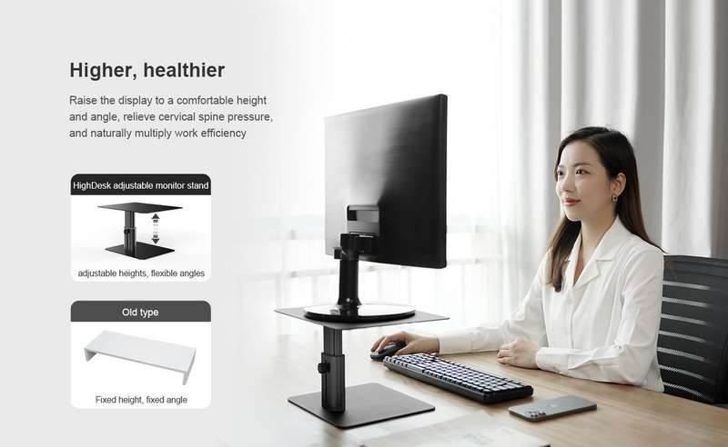 Nillkin HighDesk Adjustable Ergonomic Aluminium Monitor Riser Stand