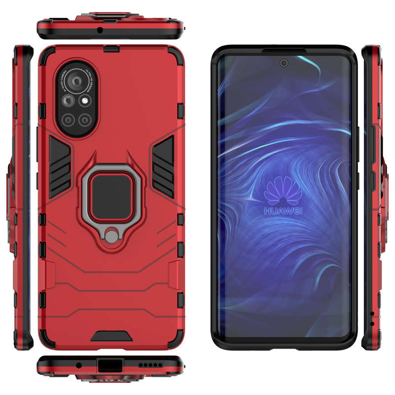 CellTime Huawei Nova 8 Shockproof Black Panther Magnetic Ring Stand Cover