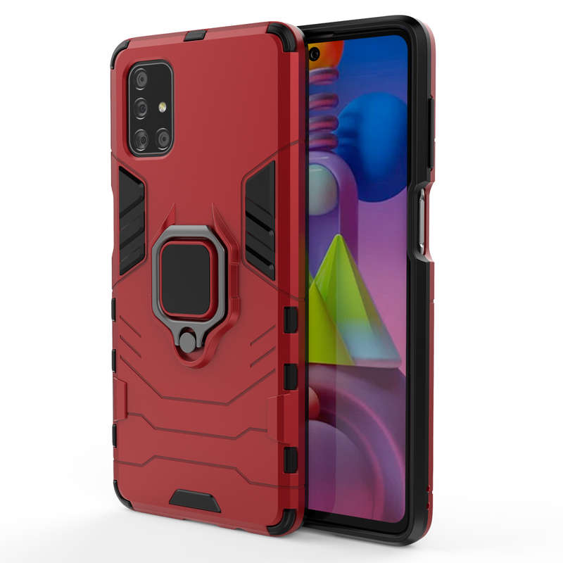 CellTime Galaxy A51 Shockproof Black Panther Magnetic Ring Stand Cover