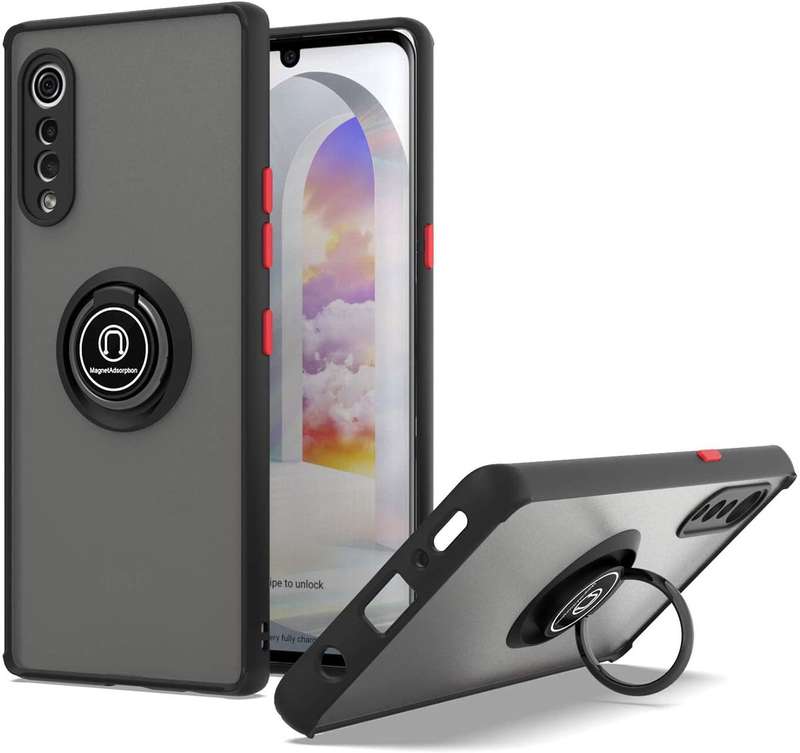 CellTime LG Velvet 5G Shockproof Candy Panther Magnetic Ring Stand Cover