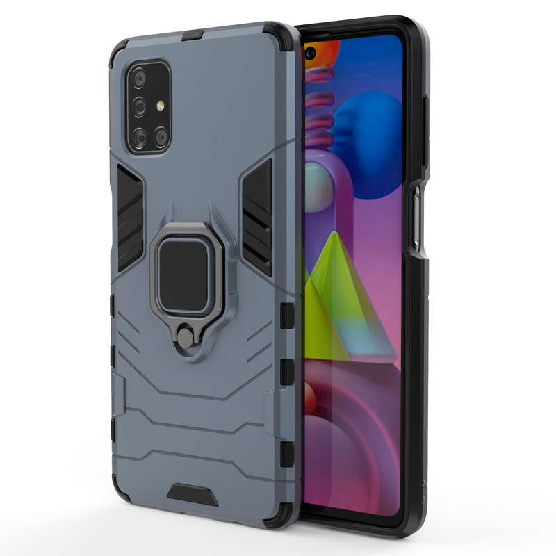 CellTime Galaxy A51 Shockproof Black Panther Magnetic Ring Stand Cover