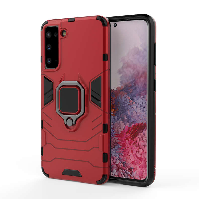 CellTime Galaxy S21 Shockproof Black Panther Magnetic Ring Stand Cover