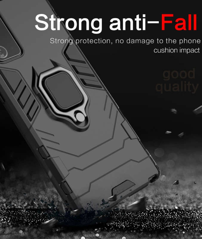 CellTime Galaxy A22 5G Shockproof Black Panther Magnetic Ring Stand Cover