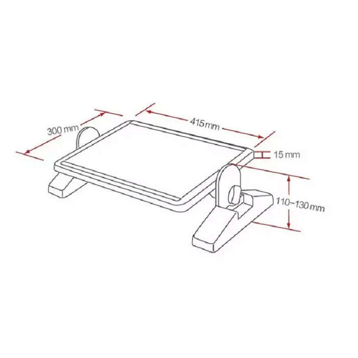 Ergonomic Height Adjustable Footrest with 2 Height Settings