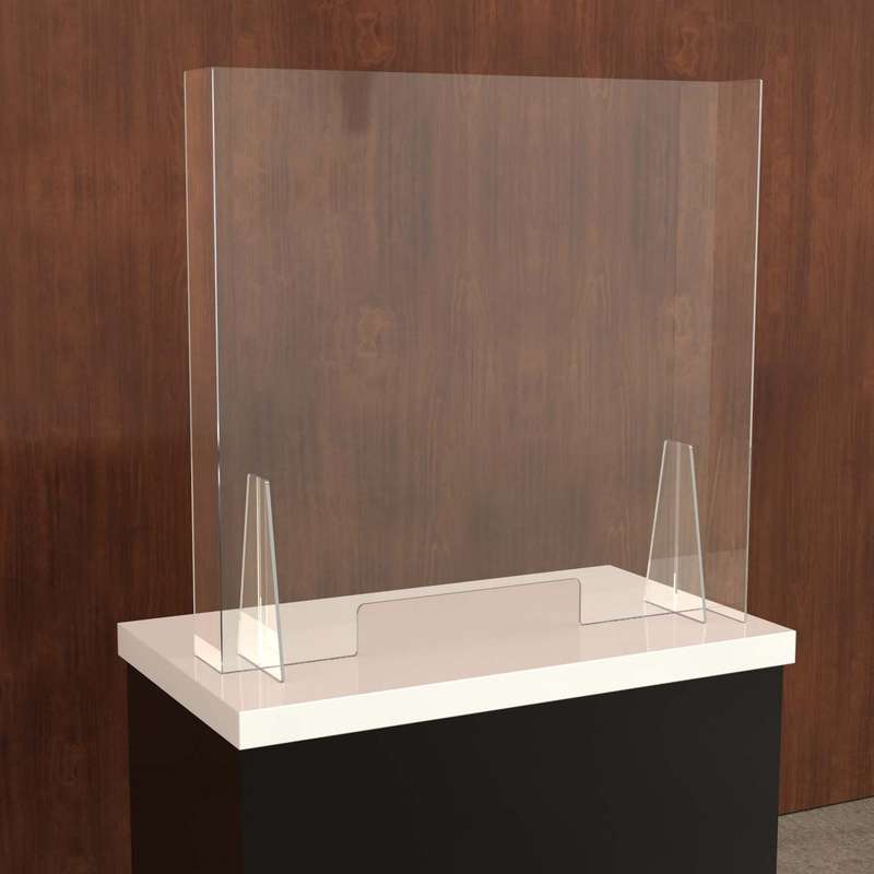 Counter Shields | Reception Desk Shields - Width 600mm x Height 600mm / 1.5mm Plexiglass