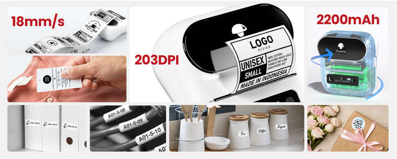With 203dpi resolution, Phomemo M220 Commercial QRCode label maker delivers sharp and clear labels.