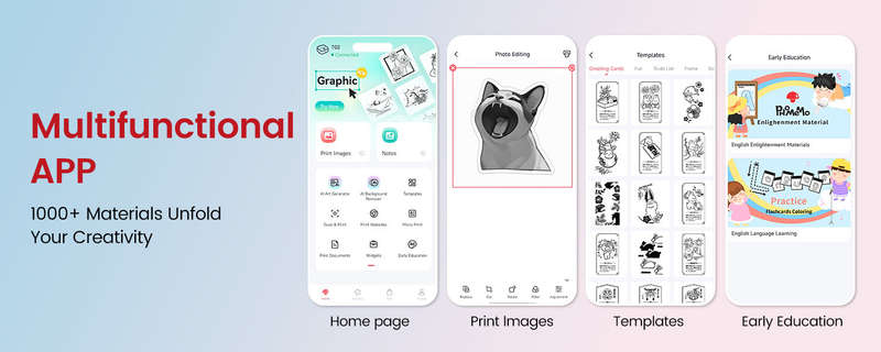 Phomemo T02 Inkless Mini Printer is compatible with multi-functional app