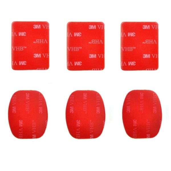 PULUZ 3 Flat 3M VHB Adhesive Pad Stickers + 3 Curved 3M VHB Adhesive Pad Stickers for GoPro HERO4...