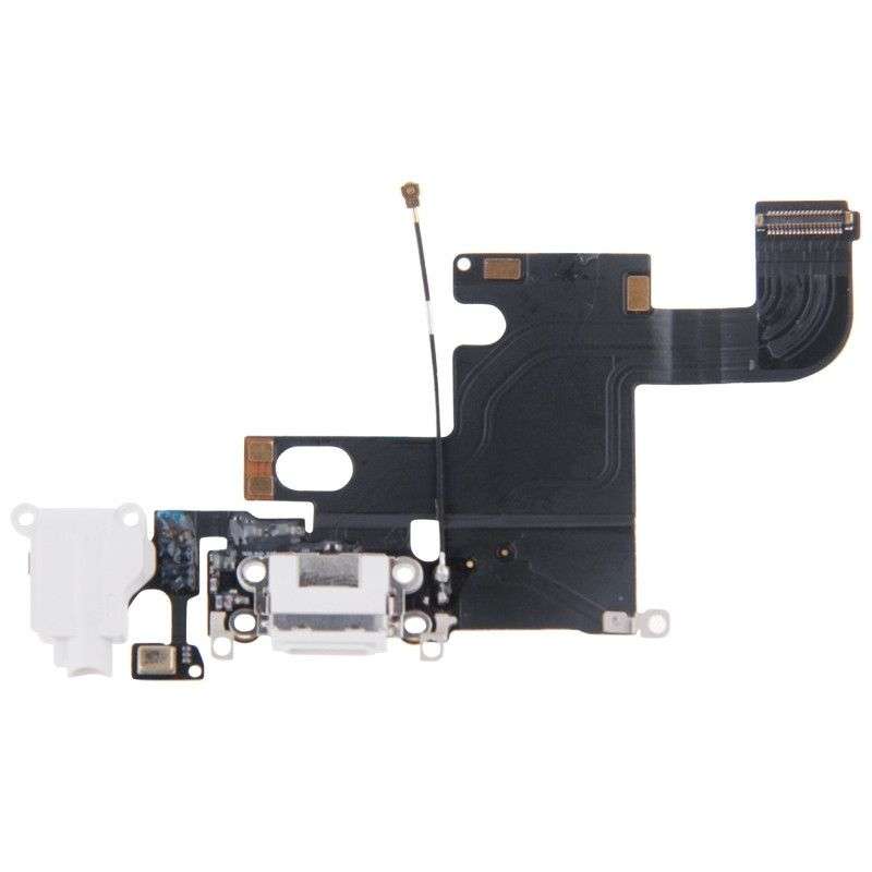 iPartsBuy Charging Port Dock Connector Flex Cable for iPhone 6(White)