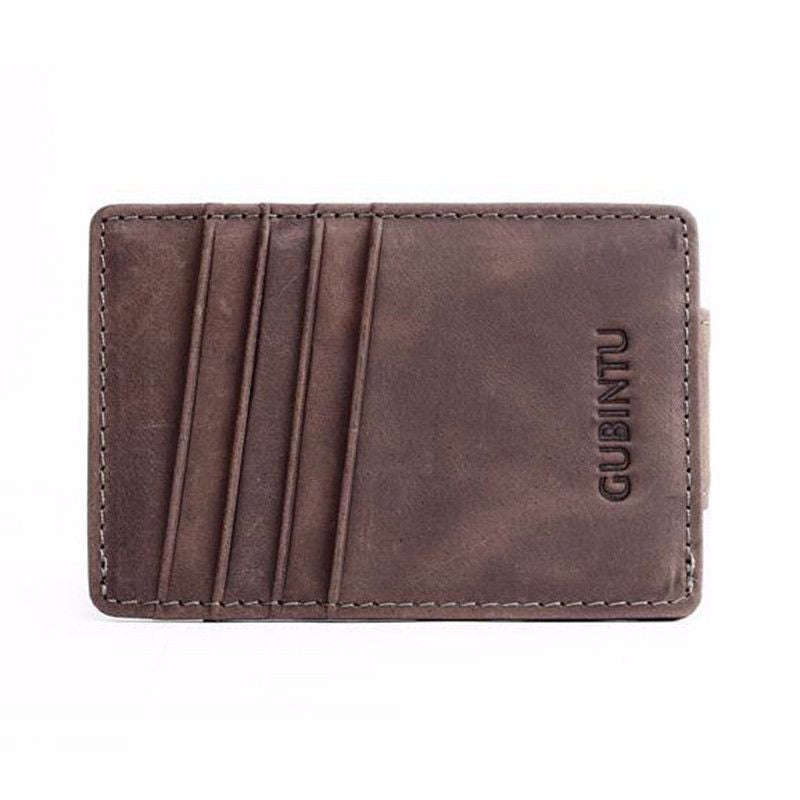Vintage Leather Wear-resisting Money Clip Wallet for Men (Coffee)