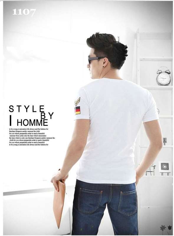 Men's Short Sleeve T Shirt Slim fit - Light Grey / Large