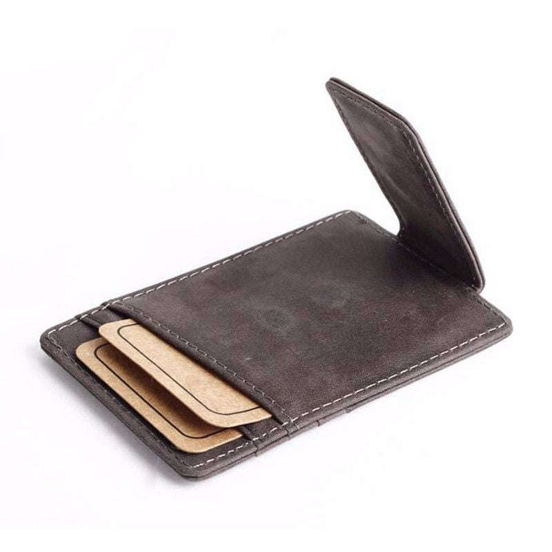 Vintage Leather Wear-resisting Money Clip Wallet for Men (Coffee)