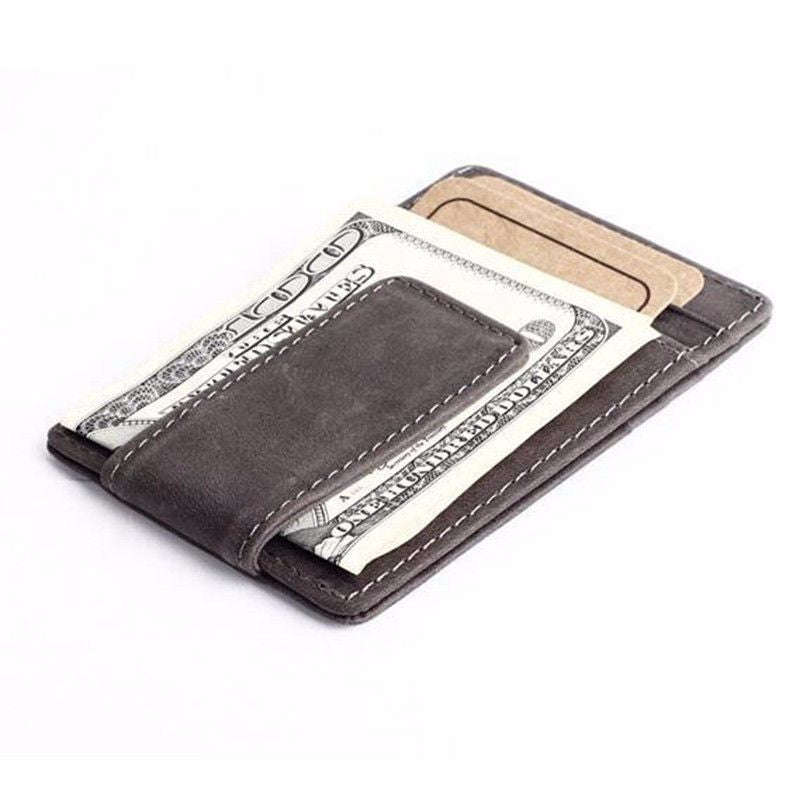 Vintage Leather Wear-resisting Money Clip Wallet for Men (Coffee)