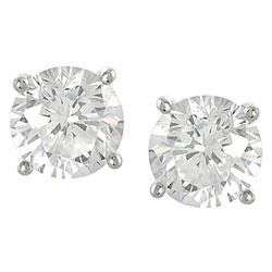 Sterling Silver Diamond Simulant Studs