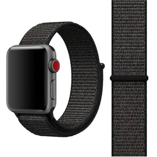 For Apple Watch Series 3 & 2 & 1 38mm Simple Fashion Nylon Watch Strap with Magic Stick (Black)