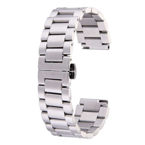 Huawei Smart Watch Hidden Butterfly Buckle 3 Beads Stainless Steel Watchband(Silver)