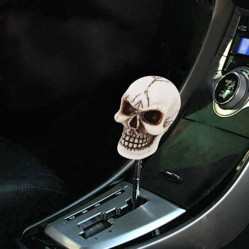 Universal Skull Head Shape ABS Manual or Automatic Gear Shift Knob Compatible with Three Rubber C...