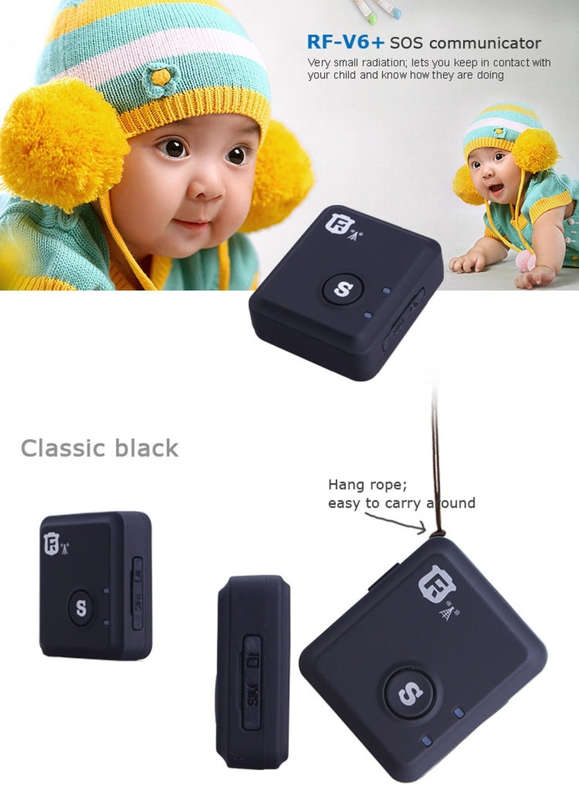 REACHFAR V6+ Real Time GSM Mini LBS Tracker GPRS Tracking SOS Communicator(Black)