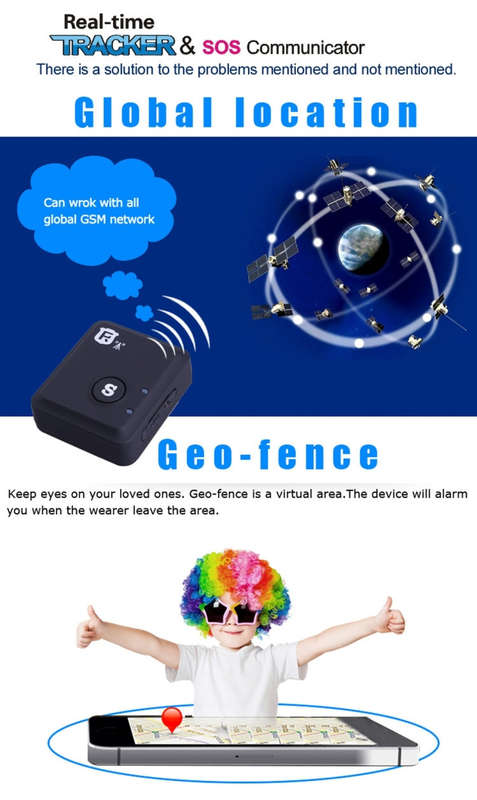 REACHFAR V6+ Real Time GSM Mini LBS Tracker GPRS Tracking SOS Communicator(Black)
