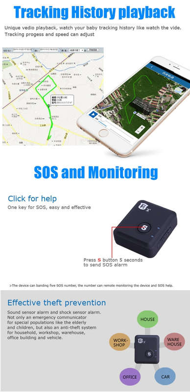 REACHFAR V6+ Real Time GSM Mini LBS Tracker GPRS Tracking SOS Communicator(Black)
