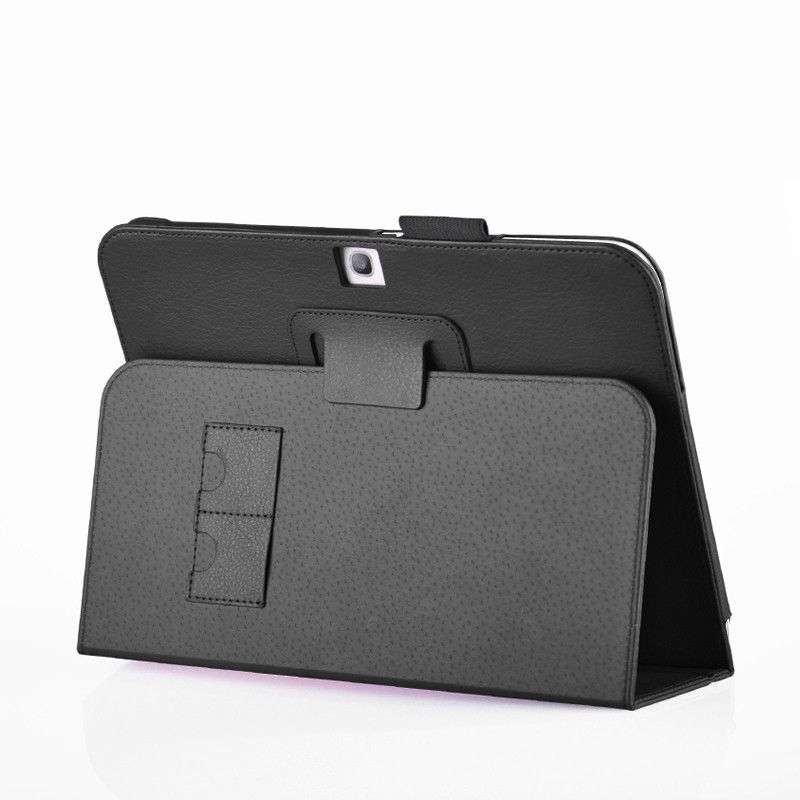Leather Stand Cover Case For Samsung Galaxy Tab 3 10.1 P5200 / P5210 - black