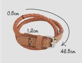 Fashion Belt Buckle Style Leather Bracelet - black