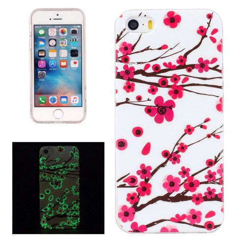 iPhone 5 Case, iPhone 5S Case, iPhone SE Case, Noctilucent Plum Pattern IMD Workmanship Soft TPU ...