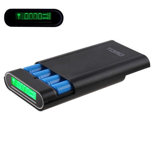 TOMO V8-4 DIY Charger 4 x 18650 Batteries Power Bank Shell Box with LCD display & 2 USB Output fo...