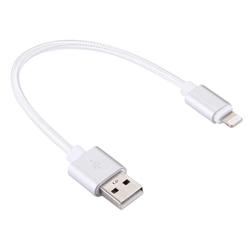 20cm 2A Woven Style Metal Head 8 Pin to USB Data / Charger Cable for iPhone 7 & 7 Plus iPhone 6s ...