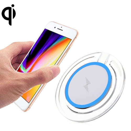 5V 1A Universal 5W Transparent Frame Fast Qi Standard Wireless Charger with Indicator Light For i...