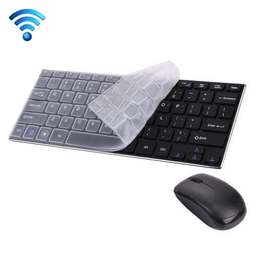 JK-903 2.4GHz Wireless 78 Keys Mini Keyboard with Keyboard Cover + Wireless Optical Mouse with Em...