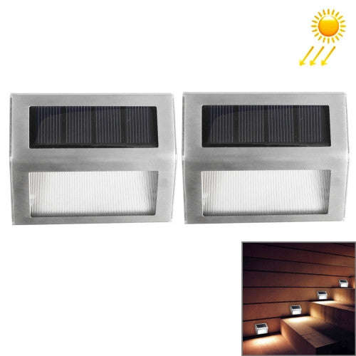 L10B 2 PCS LED Solar Powered Wall Stair Lamp(White Light)