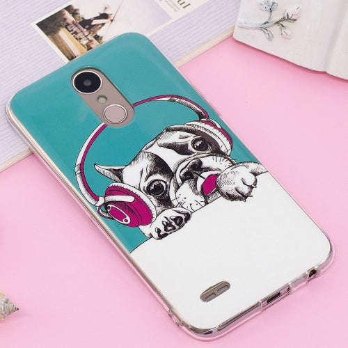 For LG K10 (2017) Noctilucent IMD Dog Pattern Soft TPU Back Case Protector Cover