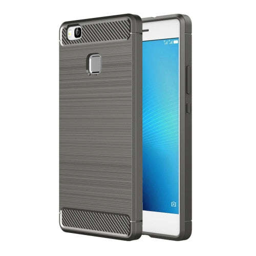 Huawei P9 Lite Brushed Texture Fiber TPU Rugged Armor Protective Case(Grey)
