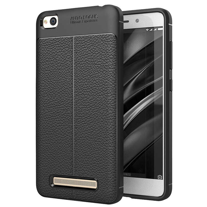 Xiaomi Redmi 4A Litchi Texture TPU Protective Back Cover Case (Black)