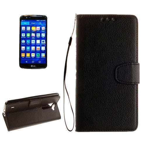For LG K10 Litchi Texture Horizontal Flip Leather Case with Holder & Card Slots & Wallet & Photo ...