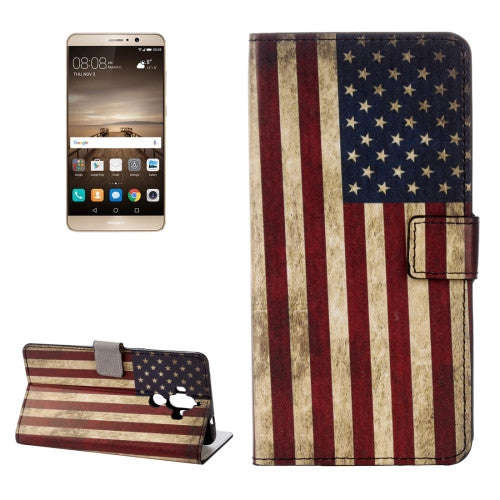Huawei Mate 9 US Flag Pattern Horizontal Flip Leather Case with Holder & Card Slots & Wallet