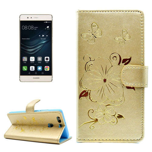 For Huawei P9 Bronzing Butterfly Pattern Horizontal Flip PU Leather Case with Holder & Card Slots...