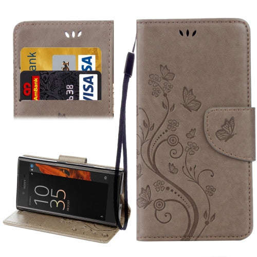 For Sony Xperia XZ Butterflies Love Flowers Embossing Horizontal Flip Leather Case with Holder & ...