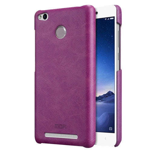 MOFI Xiaomi Redmi 3 Pro Crazy Horse Texture Leather Surface PC Protective Case Back Cover(Purple)