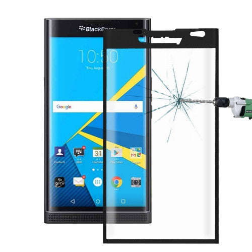 For Blackberry Priv 0.26mm 9H Surface Hardness 3D Curved Explosion-proof Colorized Silk-screen Te...