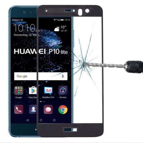 Huawei P10 Lite 0.3mm 9H Surface Hardness 2.5D Curved Silk-screen Full Screen Tempered Glass Scre...