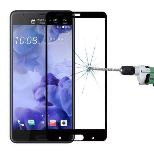 For HTC U Ultra 0.3mm 9H Surface Hardness 2.5D Curved Silk-screen Full Screen Tempered Glass Scre...