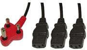 UniQue Dedicated Tri Head Power Cable 3.8m-Standard computer power cable with 3-prong dedicated p...