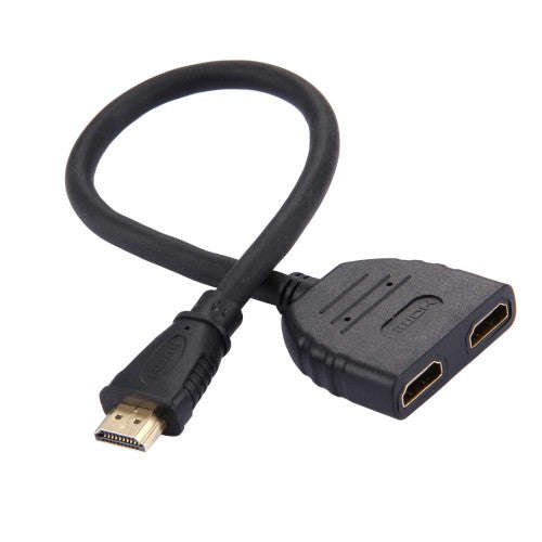30cm HDMI Male to Dual HDMI Female 1.4 Version Cable Connector Adapter