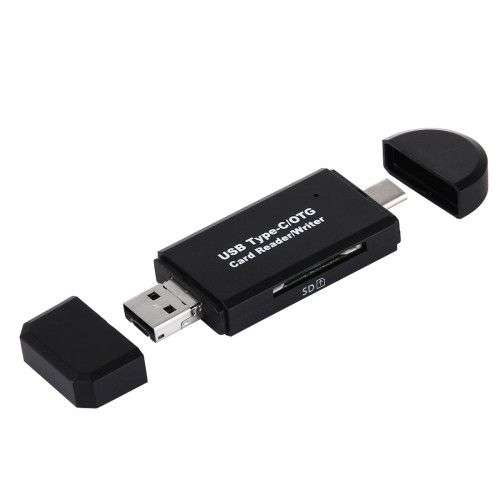 3 in 1 USB 3.1 Type-C to USB 2.0 + Micro USB + SD(HC) + Micro SD Card Reader Adapter with OTG Fun...