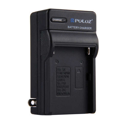 PULUZ US Plug Battery Charger for Sony NP-F550 / F750 / F950 / FM50 / FM70 / FM90 / QM91D Panason...