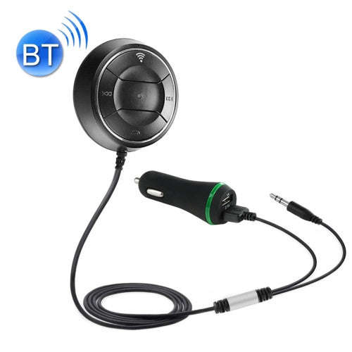JRBC01 Bluetooth 4.0 Hands-free Car Kit 3.5mm Audio Jack Music Streaming or Calling Dual USB 2.1A...