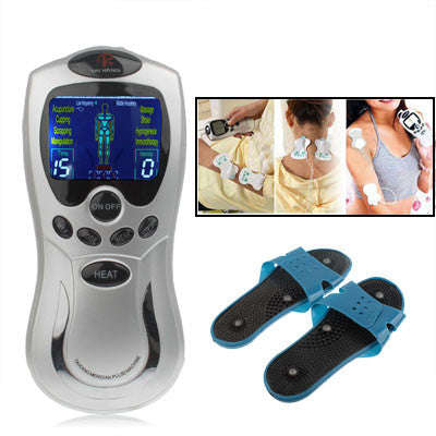 Digital LCD Meridian Therapy Machine Acupuncture Pulse Muscle Massager with A pair of Massage Sho...